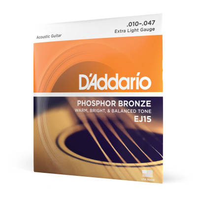 DAddario - EJ15 - cordes bronze phosphoreux Extra Light 10-47