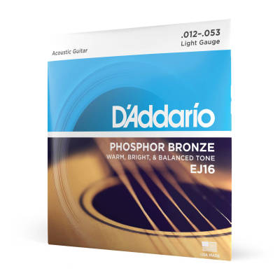 DAddario - EJ16 - cordes bronze phosphoreux LIGHT 12-53