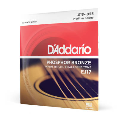 DAddario - EJ17 - cordes bronze phosphoreux MEDIUM 13-56