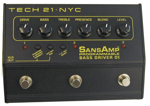 P�dale de suramplification et DI pour basse (programmable)