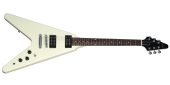 Gibson - Guitare \u00e9lectrique Flying\u00a0V 80s avec \u00e9tui rigide (fini blanc classique)