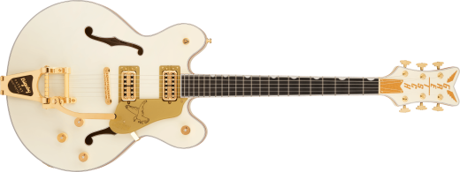 Gretsch Guitars - Guitare �lectrique Falcon en s�rie limit�e (avec bloc central, cordier Bigsby et touche en �b�ne, fini blanc r�tro)